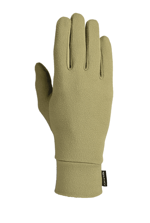 Back of hand product image  of Heatwave Glove Liner in Coyote (light yellowish brown color)