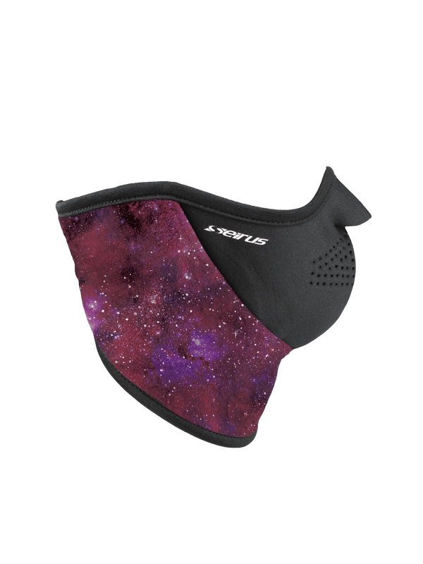 Side profile image of Neofleece Combo Scarf in purple and pink cosmic space print