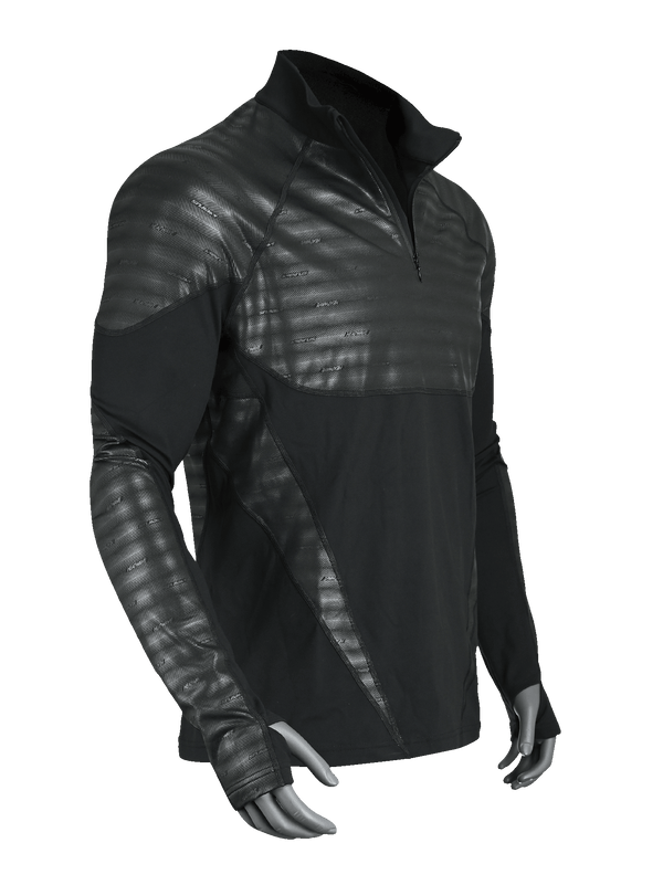 Mens Heatwave™ Body Mapped Base Layer Long Sleeve ¼ Zip Mock Neck Top