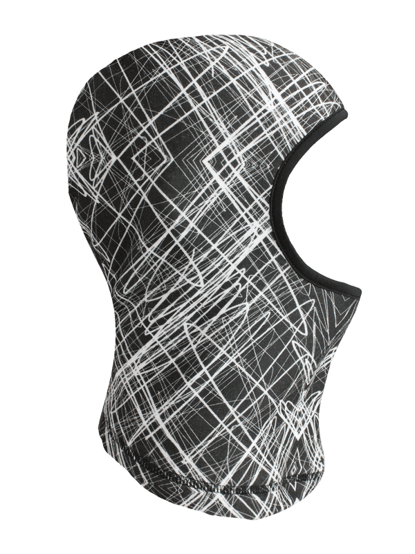 Seirus Balaclava - Skratch Black White Print - Side view