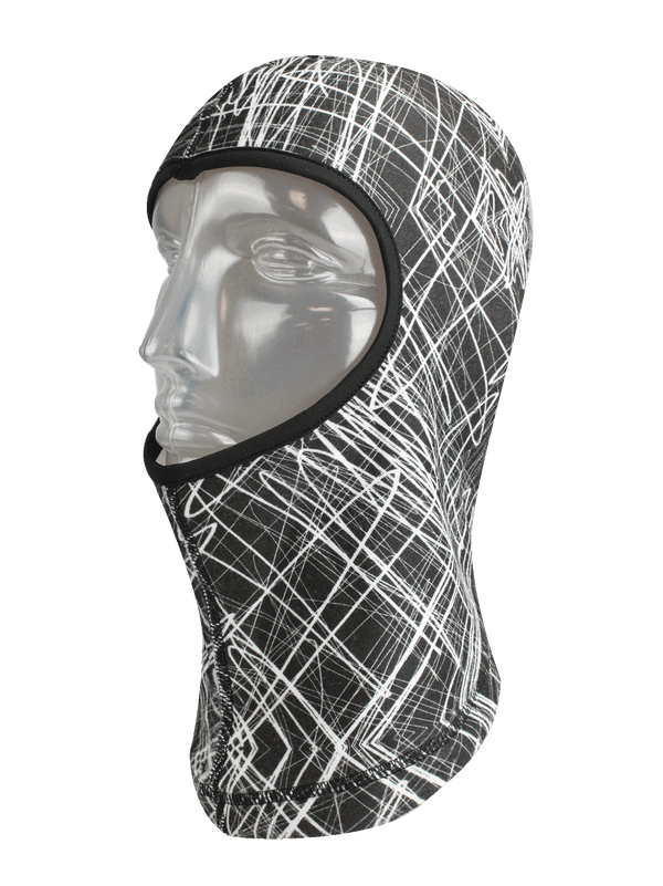 Seirus Balaclava - Skratch Black White Print - 45 degree left