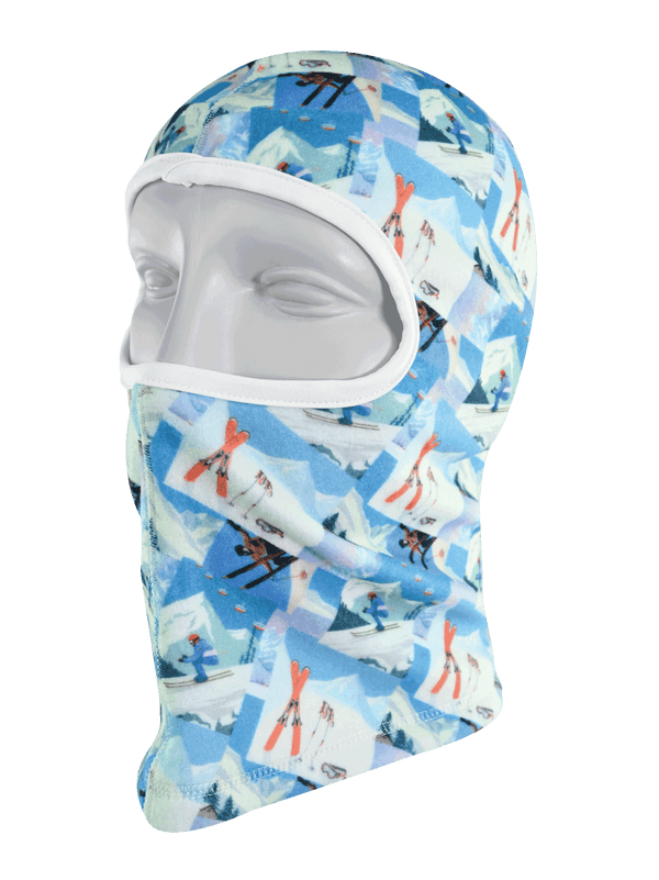 Seirus Balaclava - Ski Retro Multi Print - 45 degree left