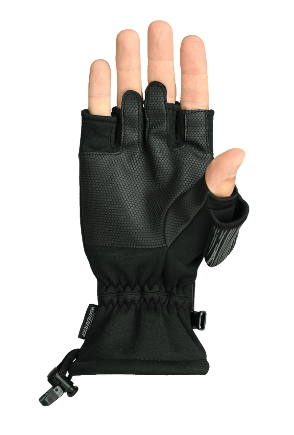 Seirus All Weather™ Fingerless Glomitt - Black - Palm of hand fingers exposed